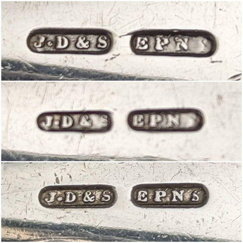 Around 1920 English antique silver plate serving cutlery 3-piece set in case