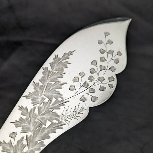 Around 1900 British antique silver plate fish server set