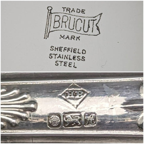 1975 年英國復古純銀手柄小蛋糕服務器盒裝