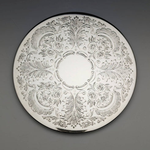 英国ヴィンテージ シルバープレート製 テーブルマット 大小2x2セット