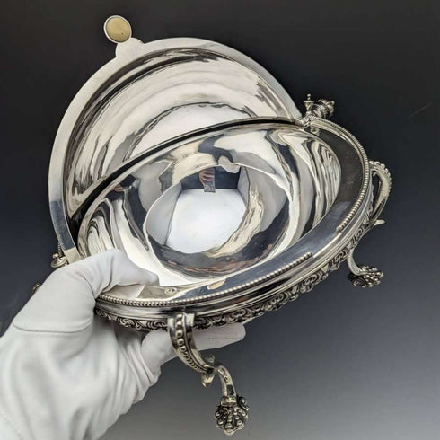 1900年頃 英国アンティーク シルバープレート製 ブレックファーストディッシュ MARTIN HALL