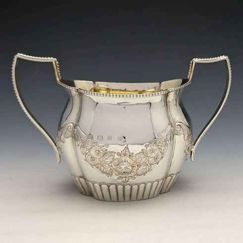 1897 British Antique Sterling Silver Sugar Pot & Cream Jug Total 183g