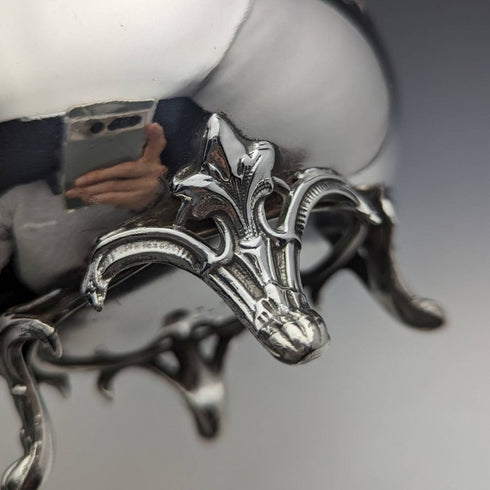 English vintage plate pewter 3-piece teapot set