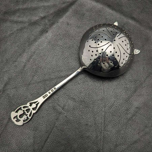 1917 年英國古董純銀濾茶器