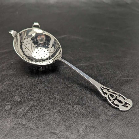 1917 年英國古董純銀濾茶器