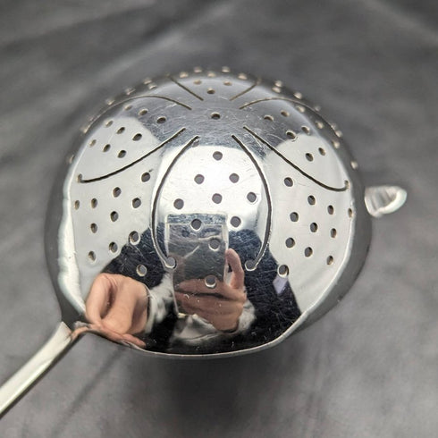 1917 年英國古董純銀濾茶器