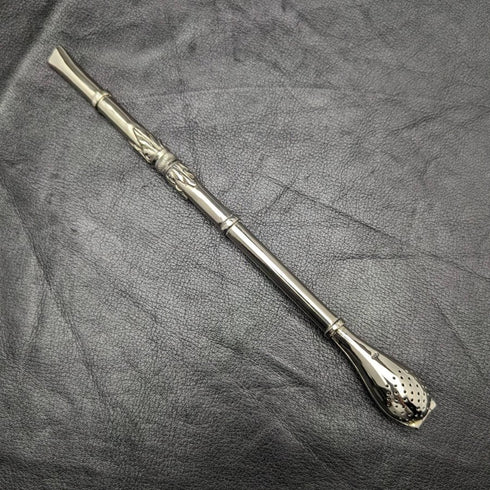 Vintage Continental Silver Handle Mate Straw (Bombilla)