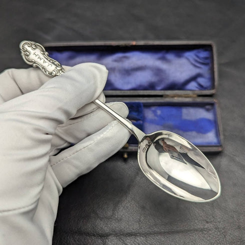 1896年 英国アンティーク 純銀製スプーン ケース入 Joseph Gloster