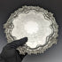 1899 British Antique Sterling Silver Salva Card Tray Diameter 21.5cm 400g Barker Bros