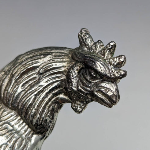 英國復古錫製雞雕像一對