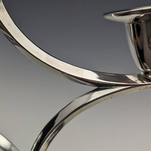 英國復古銀盤 3 燃燒器蠟燭台燭台