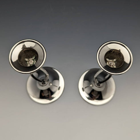 British vintage silver plate candle stand candlestick pair