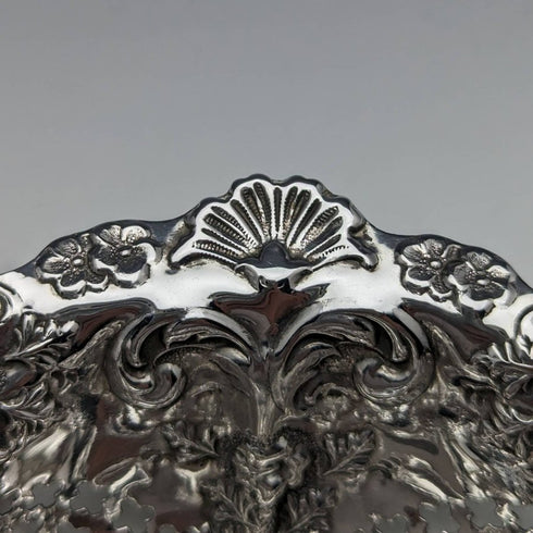 1897年 英国アンティーク 純銀 ボンボンディッシュ 直径15cm William Neale