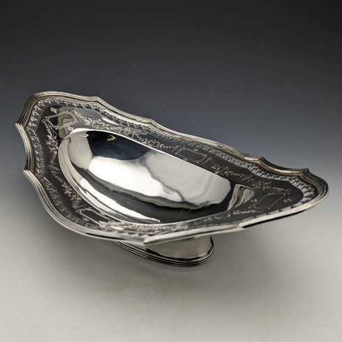 1891 British Antique Pure Silver (925 Silver) Fruit Bowl 272g Walter & John Barnard