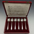 Juego de 6 cucharillas de té de plata de ley con sello múltiple, vintage británico de 1959, en su estuche original.