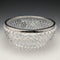 German Vintage Cut Glass Bowl with Sterling Silver Rim Decoration Diameter 18cm Emil Herman