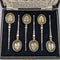 1936 British Vintage Sterling Silver Annoying Spoons Set of 6 in a Case