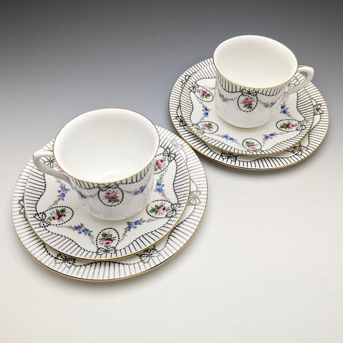 Around 1920 English Sherry teacup trio pair