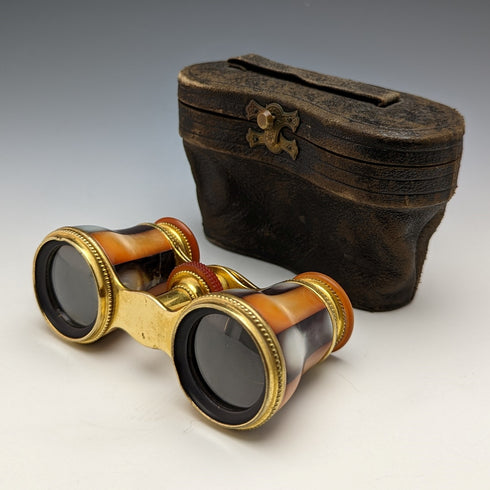 フレンチアンティーク マルチ白蝶貝装飾 オペラグラス 双眼鏡 ケース入り