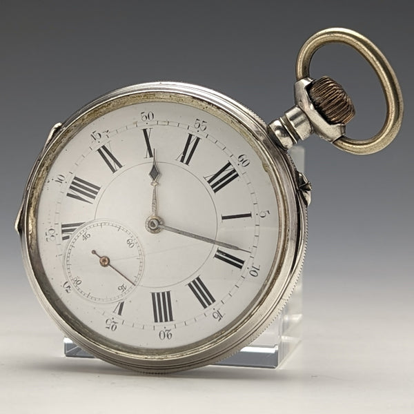 Around 1900 Antique TISSOT pocket watch Silver side case Cylinder escapement Works well