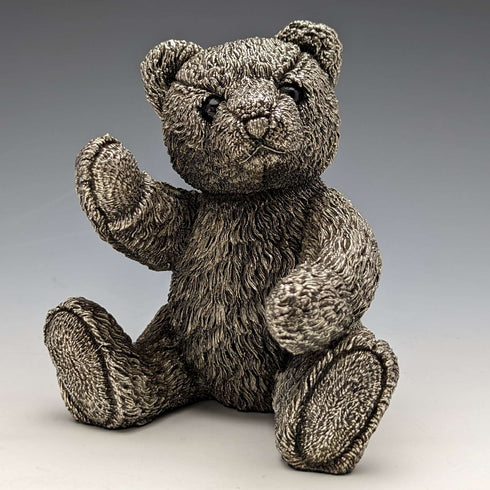 Figura de oso de peluche con baño de plata fina de Country Artists (Reino Unido), 501 g