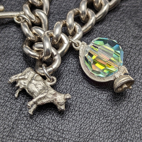 英国ヴィンテージ 純銀製 チャームブレスレット 71g