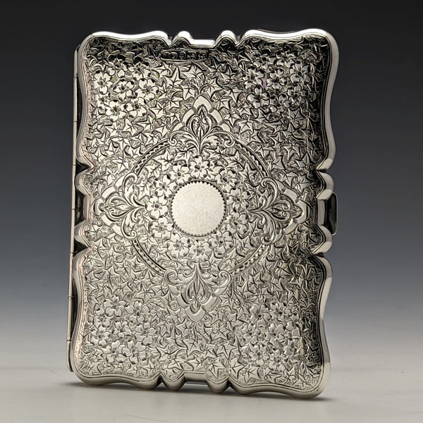 1889 年英國古董純銀雙開口名片盒 123 克 Deakin and Francis