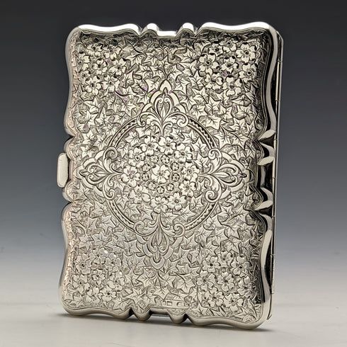 1889 年英國古董純銀雙開口名片盒 123 克 Deakin and Francis