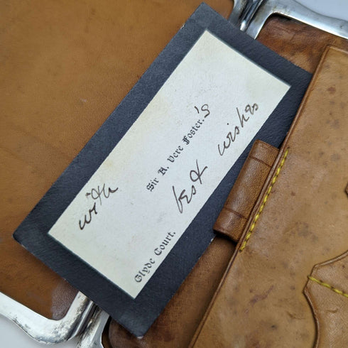 1889 British Antique Sterling Silver Double Open Card Case 123g Deakin and Francis
