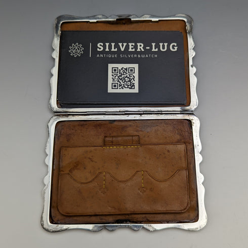 1889 年英國古董純銀雙開口名片盒 123 克 Deakin and Francis