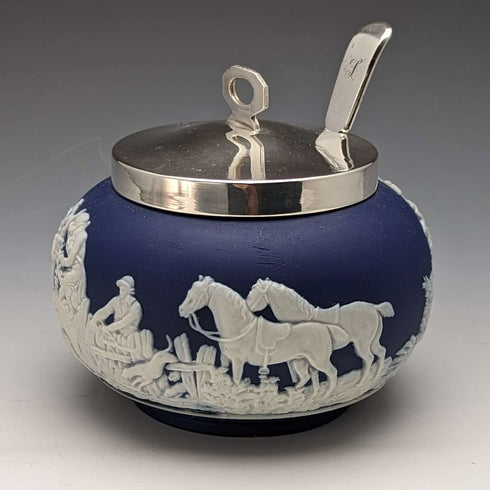 Azucarero de jasperware vintage británico, William Adams