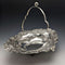 British Antique Silver Plate Large Basket Flower Engraving Operating Handle 548g