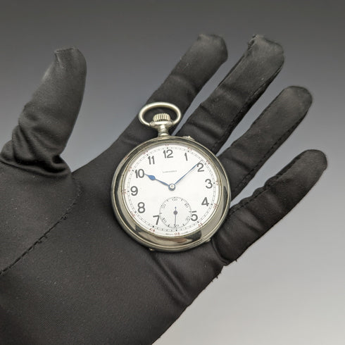1921年頃 アンティーク ロンジン 懐中時計 シルバープレート オープンフェース 動作良好