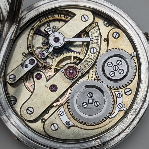 フランス製 アンティーク 無銘 懐中時計 銀側オープンフェース 動作良好