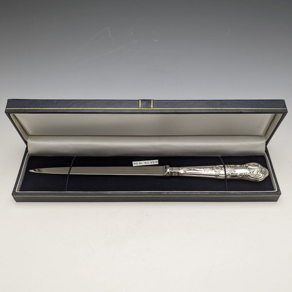 UK made sterling silver handle letter opener in case