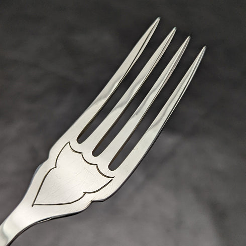 1930年 英国ヴィンテージ 白蝶貝ハンドル デザートカトラリーセット 6x2 レザーケース入