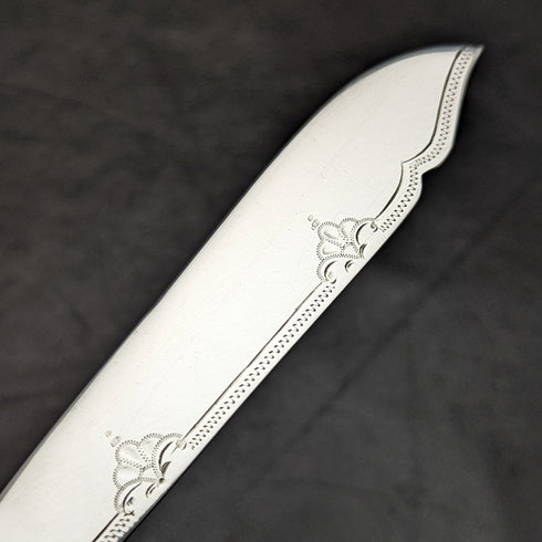 1930年 英国ヴィンテージ 白蝶貝ハンドル デザートカトラリーセット 6x2 レザーケース入