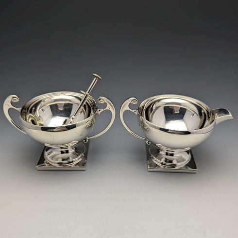 British Vintage Silver Plate Sugar Pot & Cream Jug