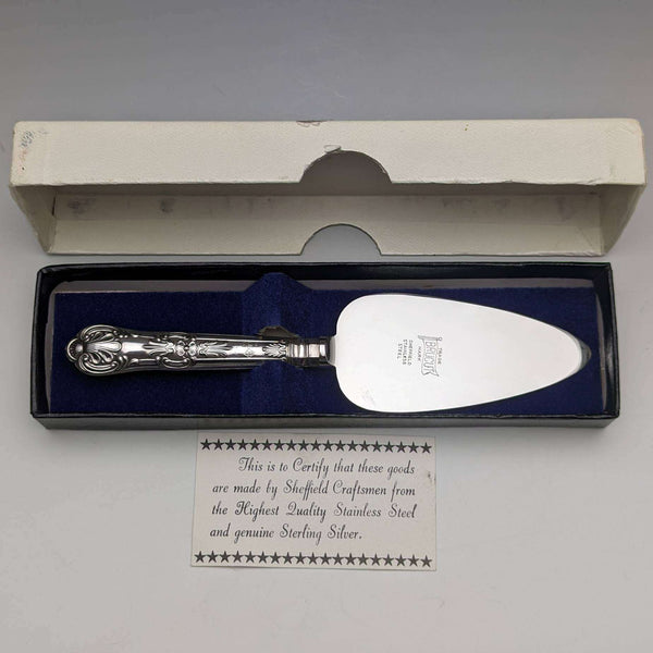 1975年 英国ヴィンテージ 純銀ハンドル 小型ケーキサーバ 箱入り