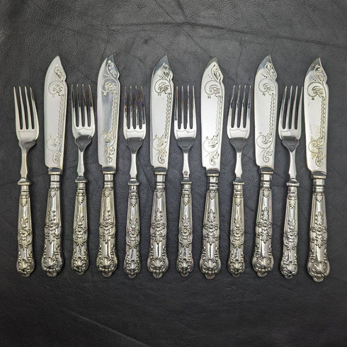 1930 British Vintage Silver Plated Cutlery Set 6x2