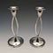 British vintage silver plate candle stand candlestick pair
