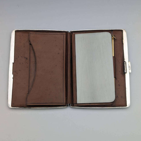 1897年 英国アンティーク 純銀製カードケース 両開き型 Frederick Marson