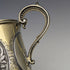 1867 British Antique Sterling Silver Gold Decorated Floral Engraving Mug 150g