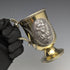 1867 British Antique Sterling Silver Gold Decorated Floral Engraving Mug 150g