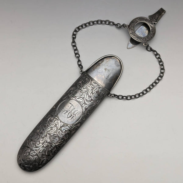 1900年 英国アンティーク 純銀シャトレーン ケース George Unite