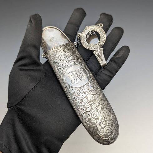 1900 年英國古董純銀 Chatelaine 錶殼 George Unite