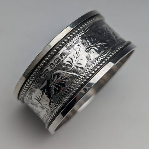 1900 年代早期英國古董純銀餐巾環 3 件混裝