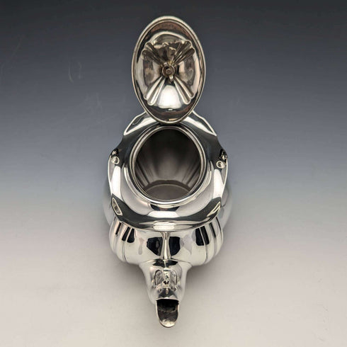 Tetera de plata esterlina antigua británica de 1914, 390 g, RF Mosley