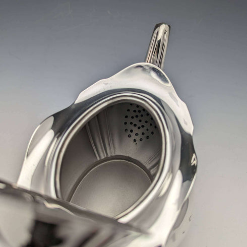 Tetera de plata esterlina antigua británica de 1914, 390 g, RF Mosley