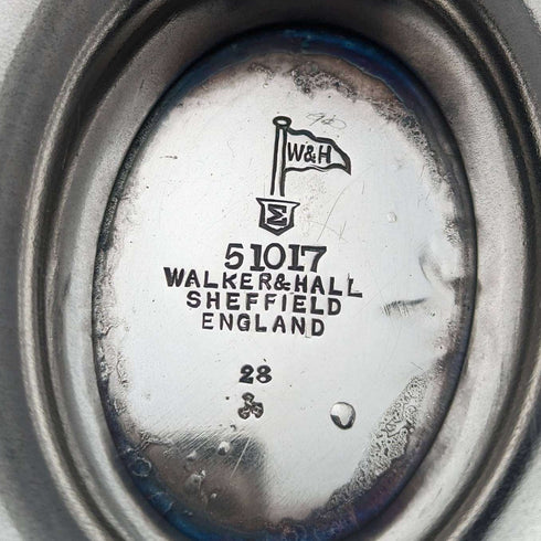 1902年 英国アンティーク シルバープレート製 大型バスケット Walker and Hall